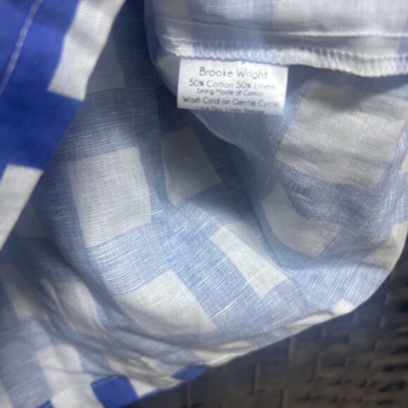 Brooke Wright Tuckernuck Blue Square Print Kimono Style Top One Size - Picture 3 of 7